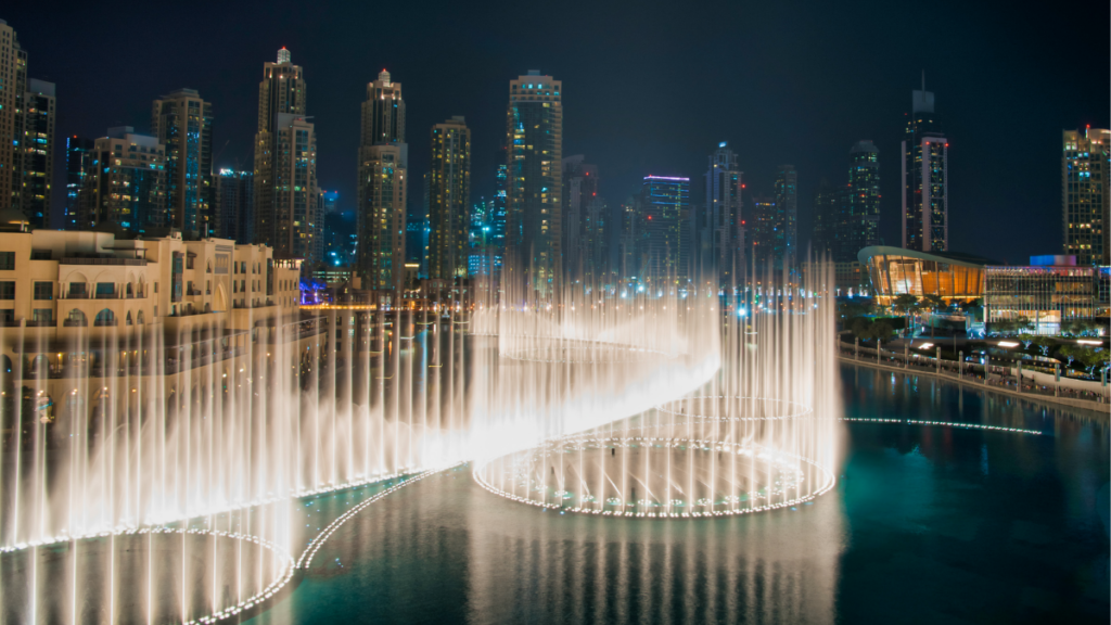 dubai fountains at the dubai mall