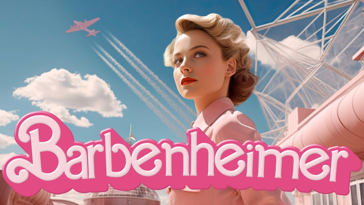 barbenheimer barbie, oppenheimer characters collide in ai trailer