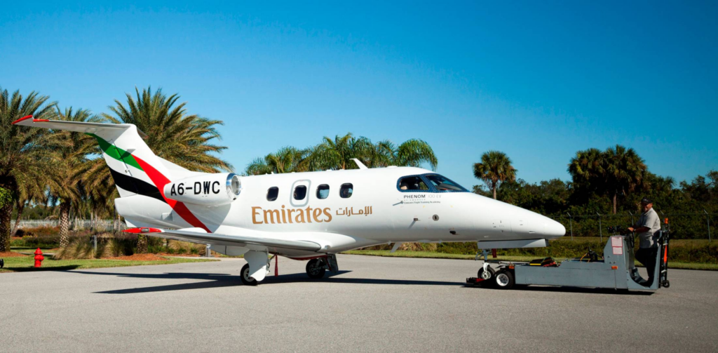 Phemon 100 Aircraft from Brazilian aircraft company Embraer for Emirates. 