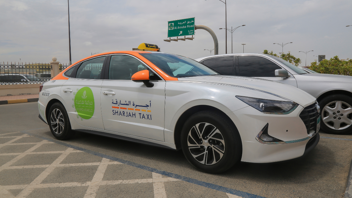 sharjah taxi starts testing evs at sharjah international airport