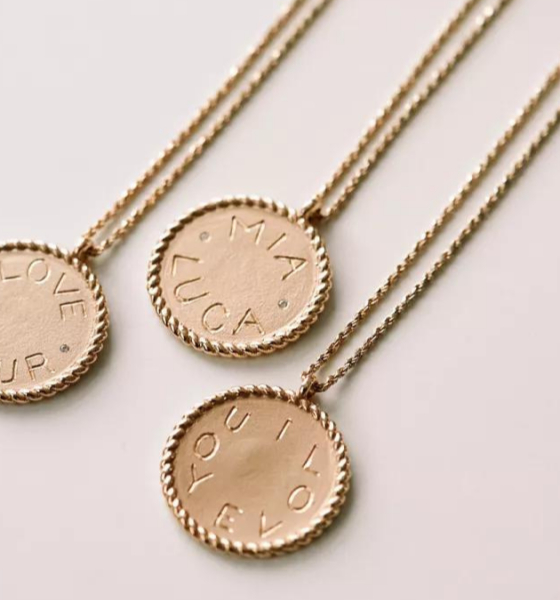 meghan markle’s ‘engraved’ ariel gordon imperial disc pendant necklace