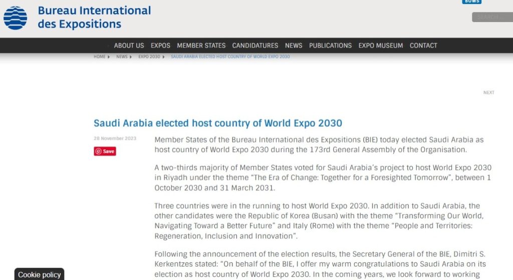 beyond the votes unraveling the dynamics of expo 2030 diplomacy