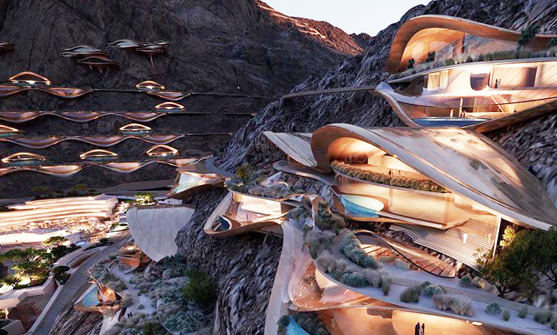 futuristic new ski resort emerges in desert of saudi arabia