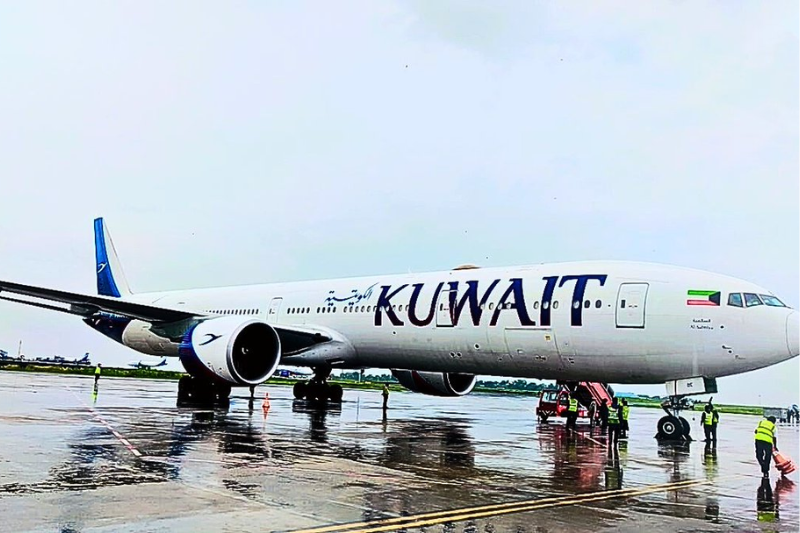 Kuwait Airways Boeing 777 Undergoes Maintenance at Nagpur's AIESL Facility
