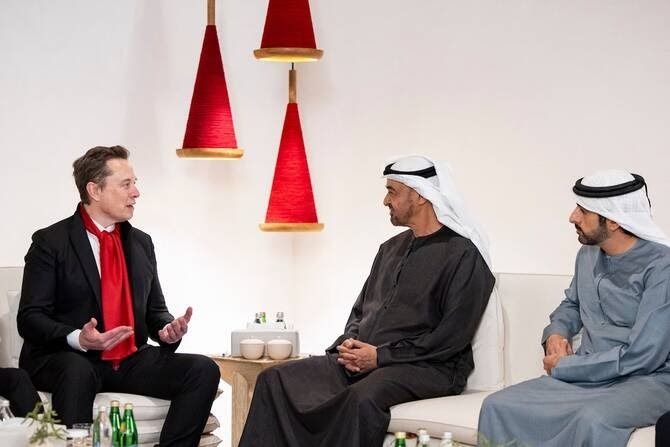 UAE President AI talks with Elon Musk